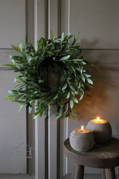 Kunst krans olijf S groen 30-35cm