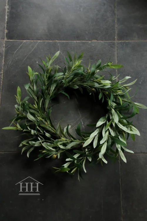 Kunst krans olijf M groen 40-45cm