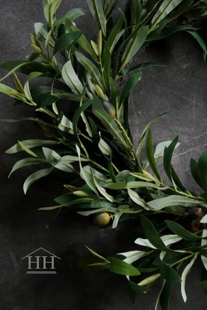 Kunst krans olijf M groen 40-45cm