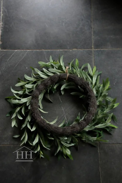 Kunst krans olijf M groen 40-45cm