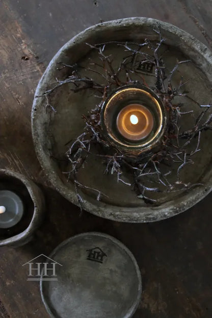 Kunst kransje perentakken bruin - 15⌀cm