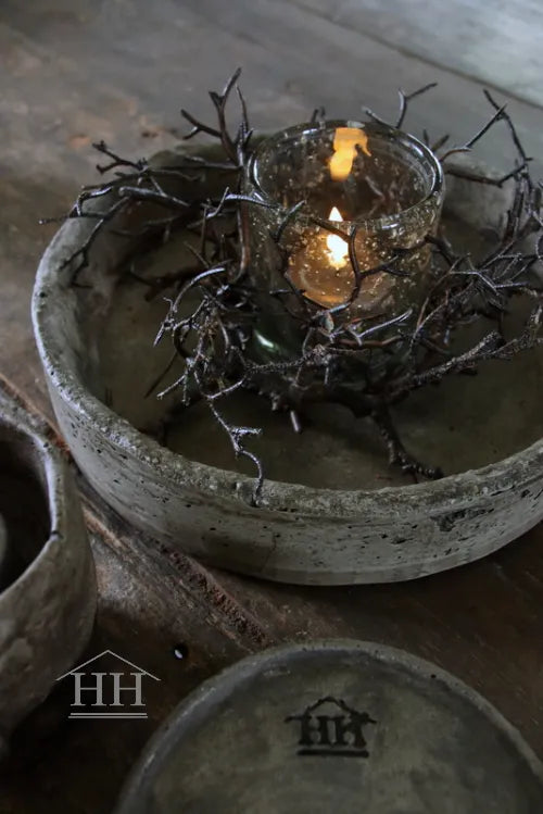 Kunst kransje perentakken bruin - 15⌀cm