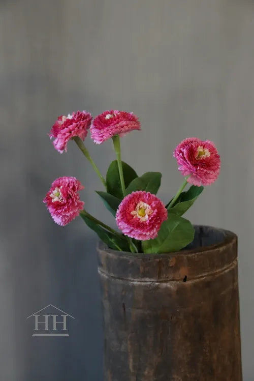 Madeliefje kunstbloem roze - 24 cm