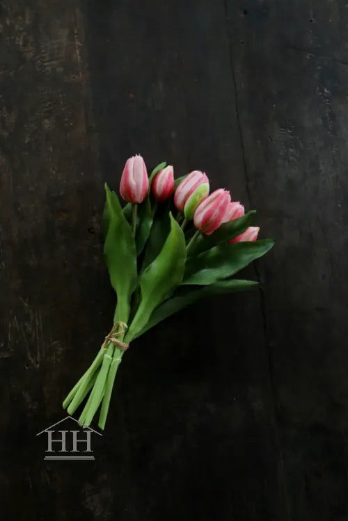 Kunsttulp bundel gevlamd pink