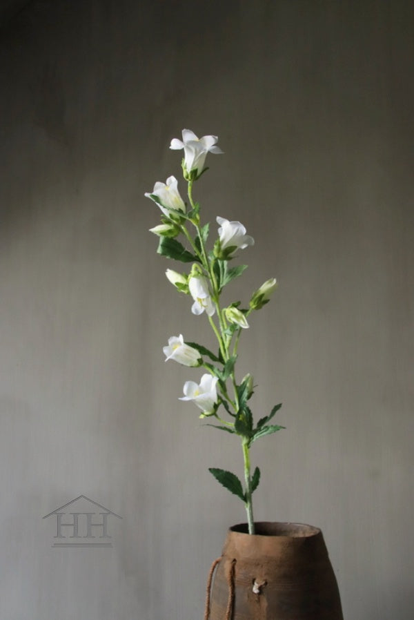 Kunstbloem campanula in het wit | zijdebloem voor in een boeket