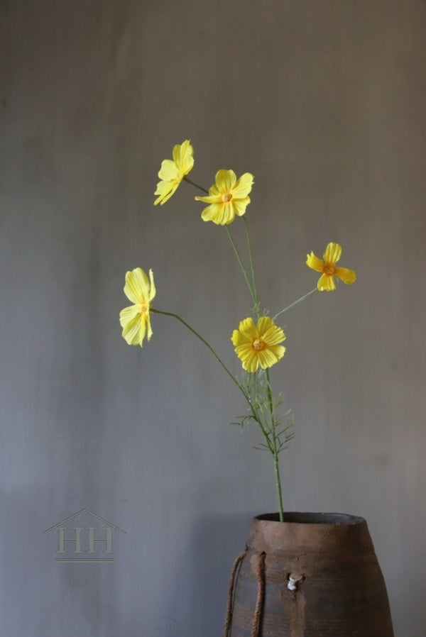 Kunstbloem cosmos geel