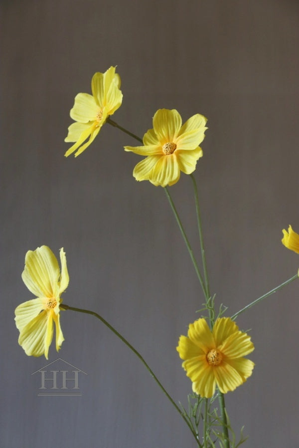 Gele kunstbloem cosmos | Nepbloemen