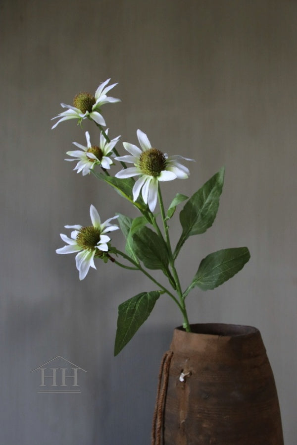 Kunstbloem Echinacea wit 73 cm