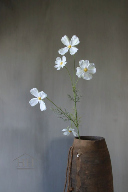 Kunstbloem cosmos wit voor in de vaas