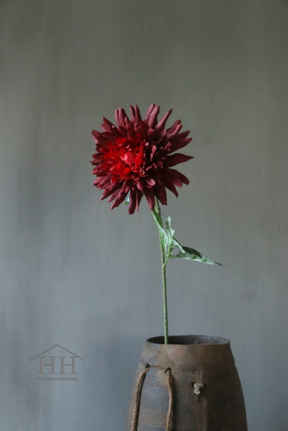 Kunstbloem dahlia donkerrood zijden bloemen