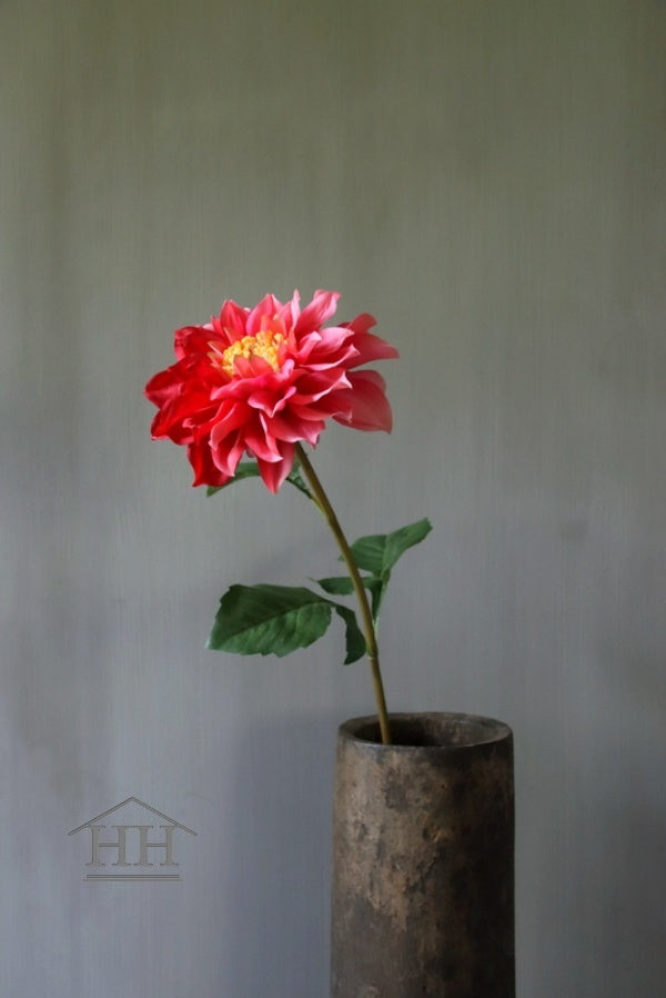 Kunstbloem dahlia rode bloemen van zijde | Decoratieve bloemen