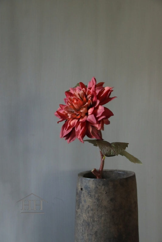 Kunstbloem dahlia rode zijden bloem