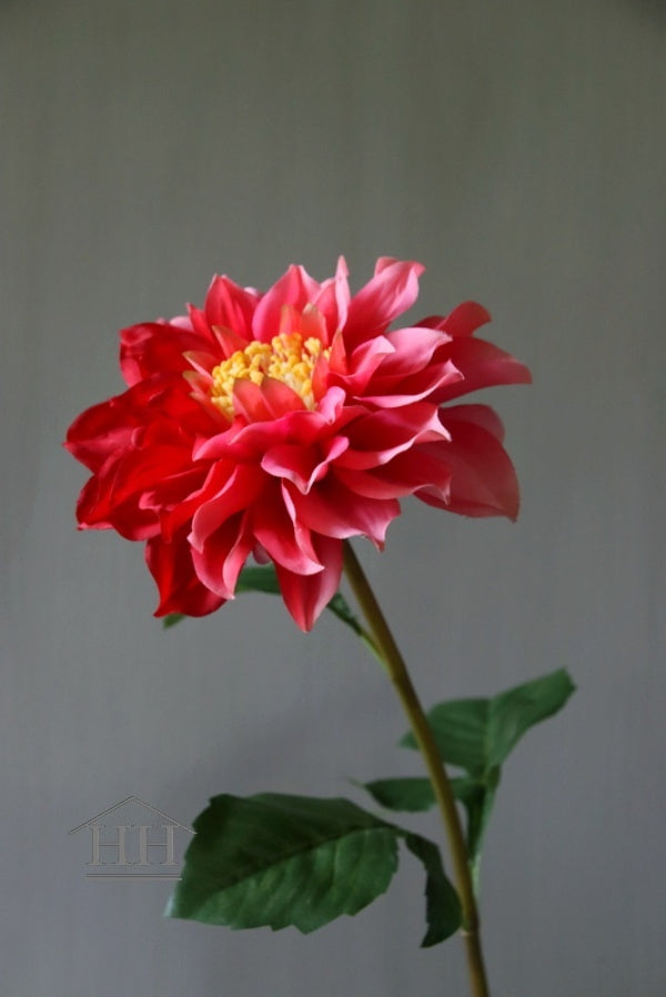 Kunstbloem dahlia roze rood | Nepbloemen + decoratieve bloemen