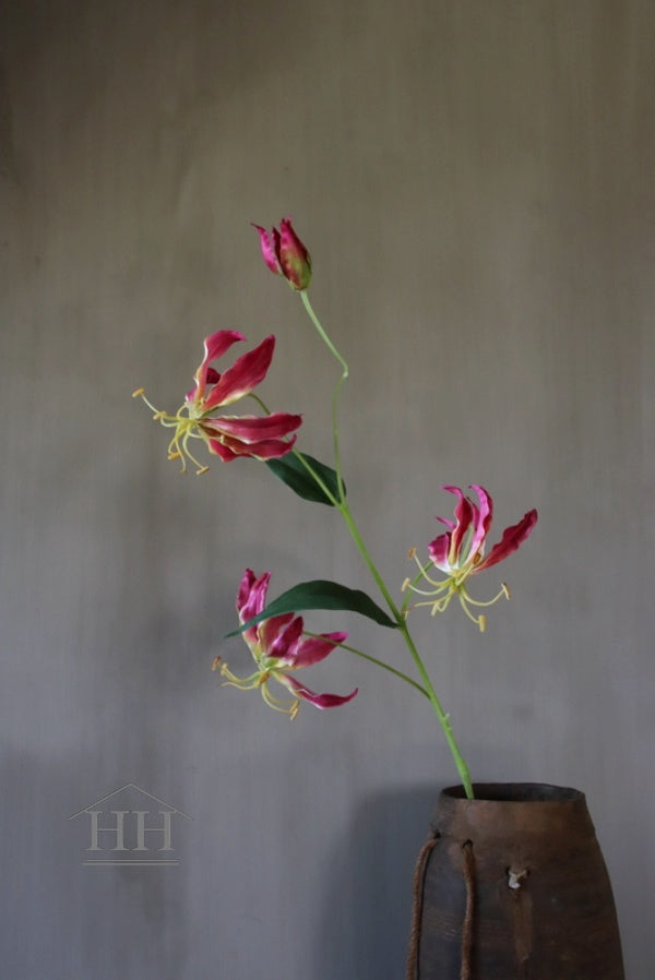 Kunstbloem gloriosa roze landelijke bloem