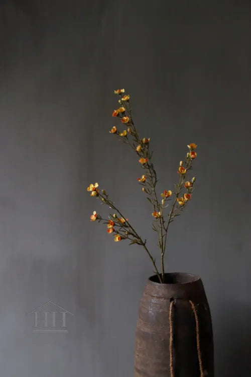 Wachsblume Kunstblume dunkelgelb - orange - 78cm