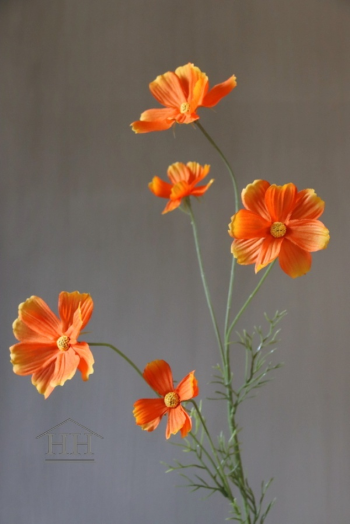 Kunstbloem oranje cosmosbloem cosmea