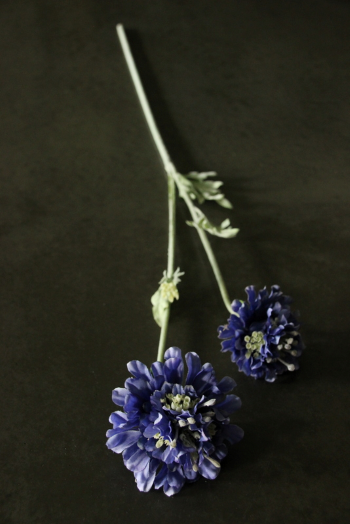 Kunstbloem scabiosa blauw van zijde!