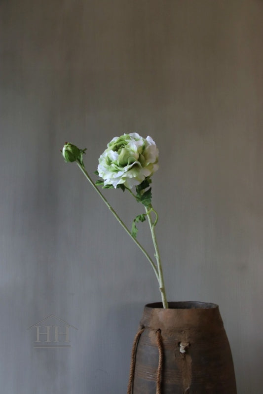 artificial flower ranunculus white/green (1797)