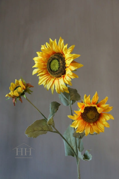 Kunstbloem zonnebloem met gele zijdebloemen