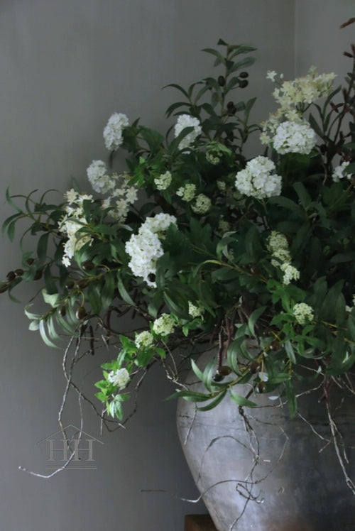 Witte kunstbloemen viburnum boeket