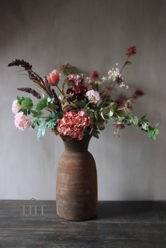 Künstlicher Blumenstrauß aus Kunstblumen Bordeaux/Rosa/Creme (Nr. 25) 80cm