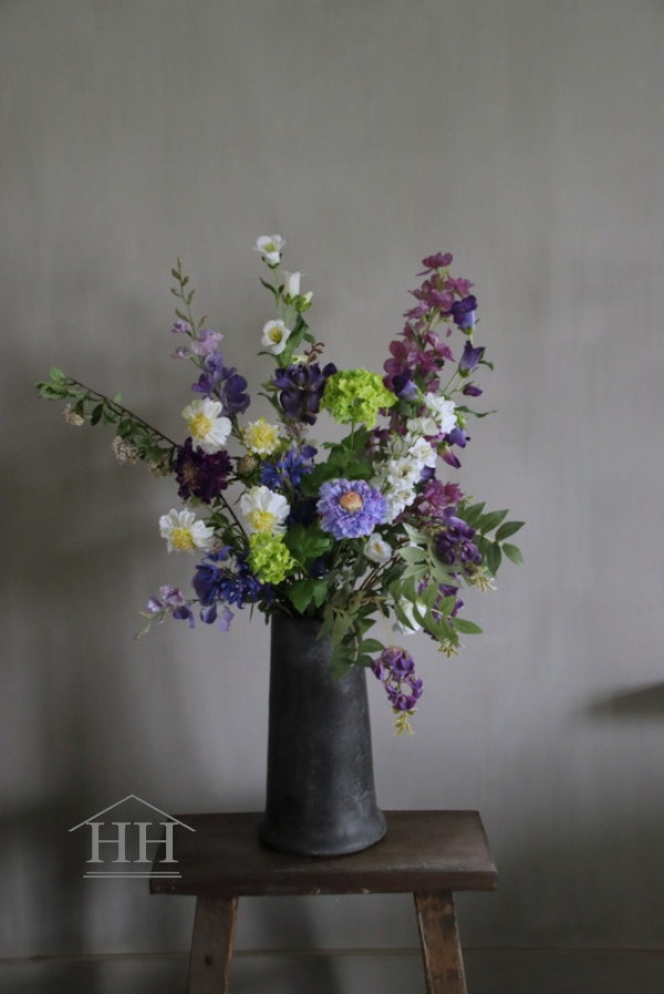 Kunstboeket met lila paars en witte kunstbloemen | Hillary'sHome