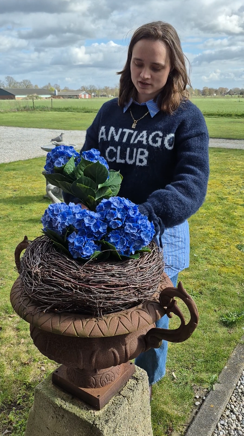 Hortensie Kunstpflanze blau - 40 cm - UV- &amp; wasserbeständig
