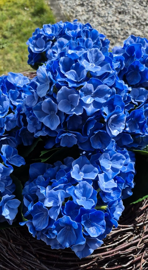 Hortensie Kunstpflanze blau - 40 cm - UV- &amp; wasserbeständig