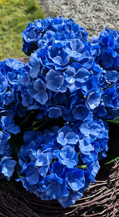 Hortensie Kunstpflanze blau - 40 cm - UV- &amp; wasserbeständig