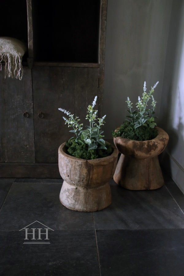 Artificial sage in pot white/cream