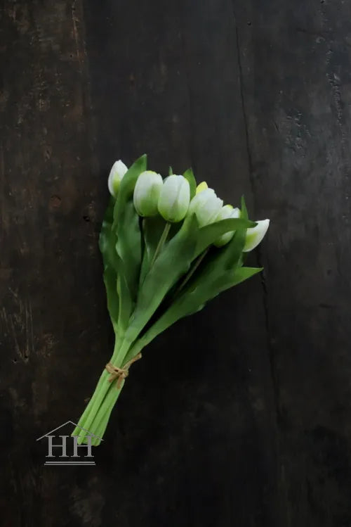 Artificial tulips bundle white