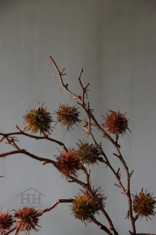 Kunsttak ricinus bruin/groen 75cm