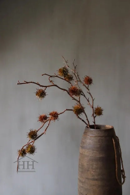 Kunsttak ricinus bruin/groen 75cm