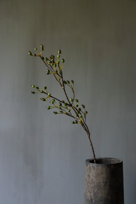 Hagebutten Kunstzweig grün - 62cm