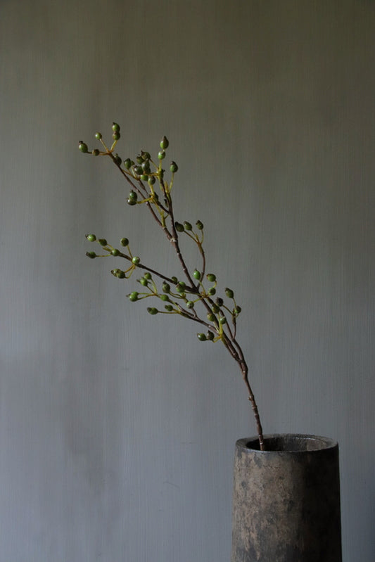 Hagebutten Kunstzweig grün - 62cm