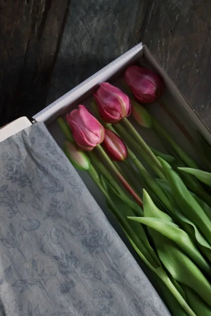 Kunst tulpen roze 47cm - in doos - 12 stuks