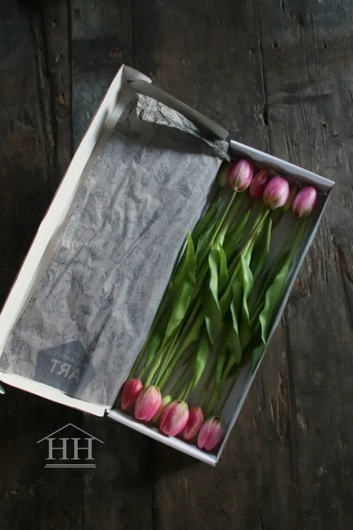 Kunst tulpen roze 40cm - in doos - 12 stuks