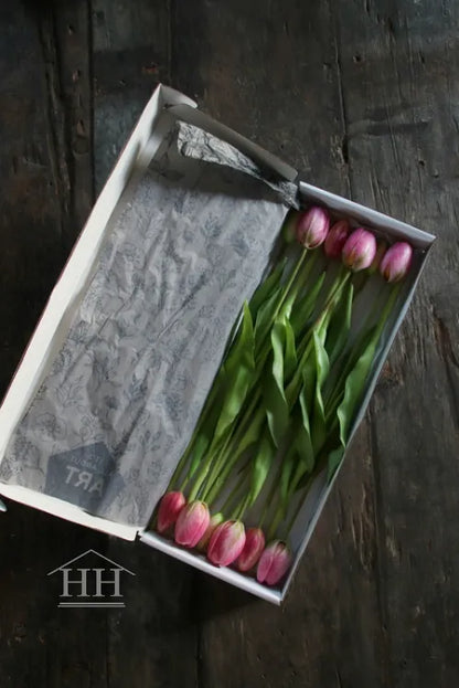 Kunst tulpen roze 40cm - in doos - 12 stuks