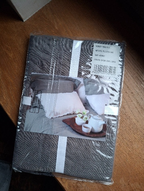 Linnen kussenhoes Malaga donker grijs 40x60cm