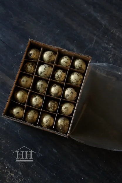 Kwarteleitjes met een laagje goud 60 stuks