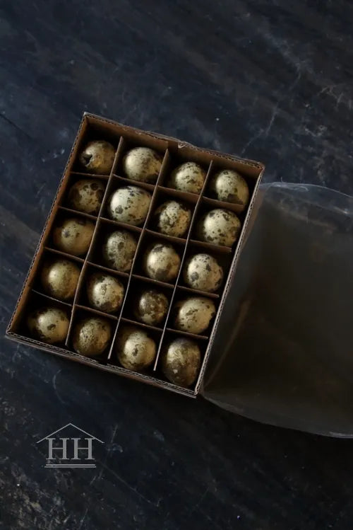 Kwarteleitjes met een laagje goud 60 stuks