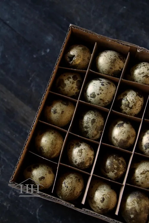 Kwarteleitjes met een laagje goud 60 stuks