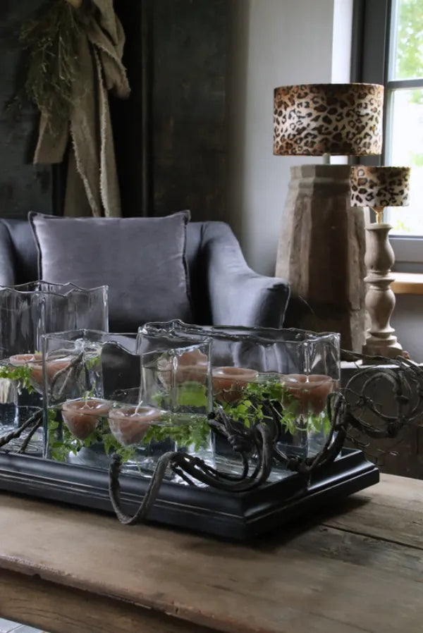 Landelijke vaas - glas - tafelstyling - Hillary'sHome