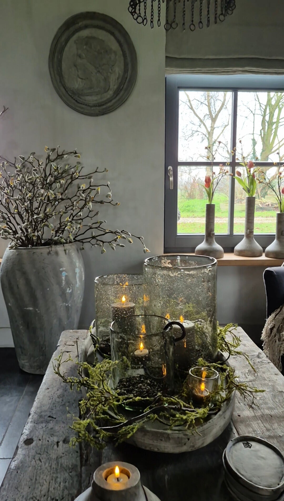 Lange kunsttak met mos - 2m