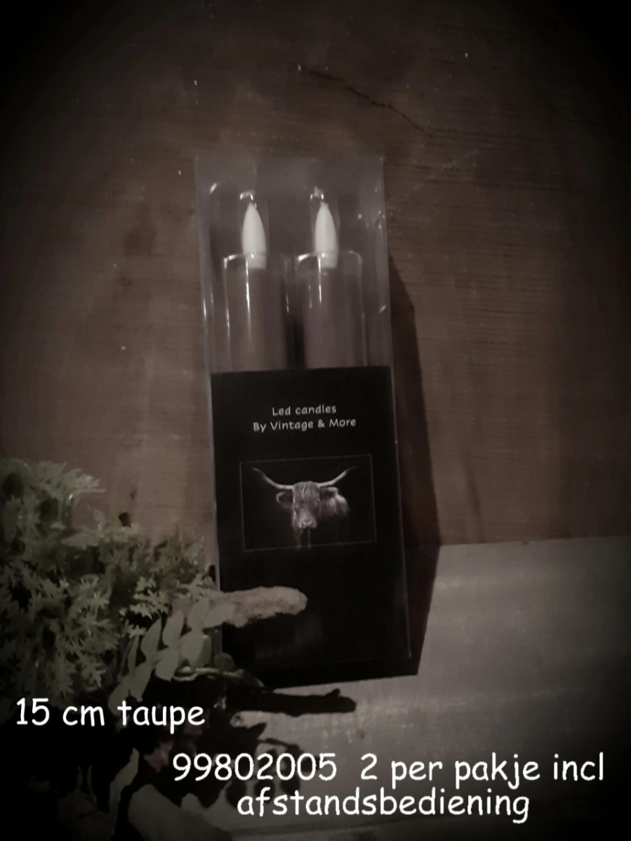 Toffee bruine led dinerkaars 15cm van vintage en more