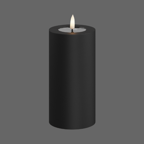 LED Outdoorkerze schwarz - Deluxe Homeart