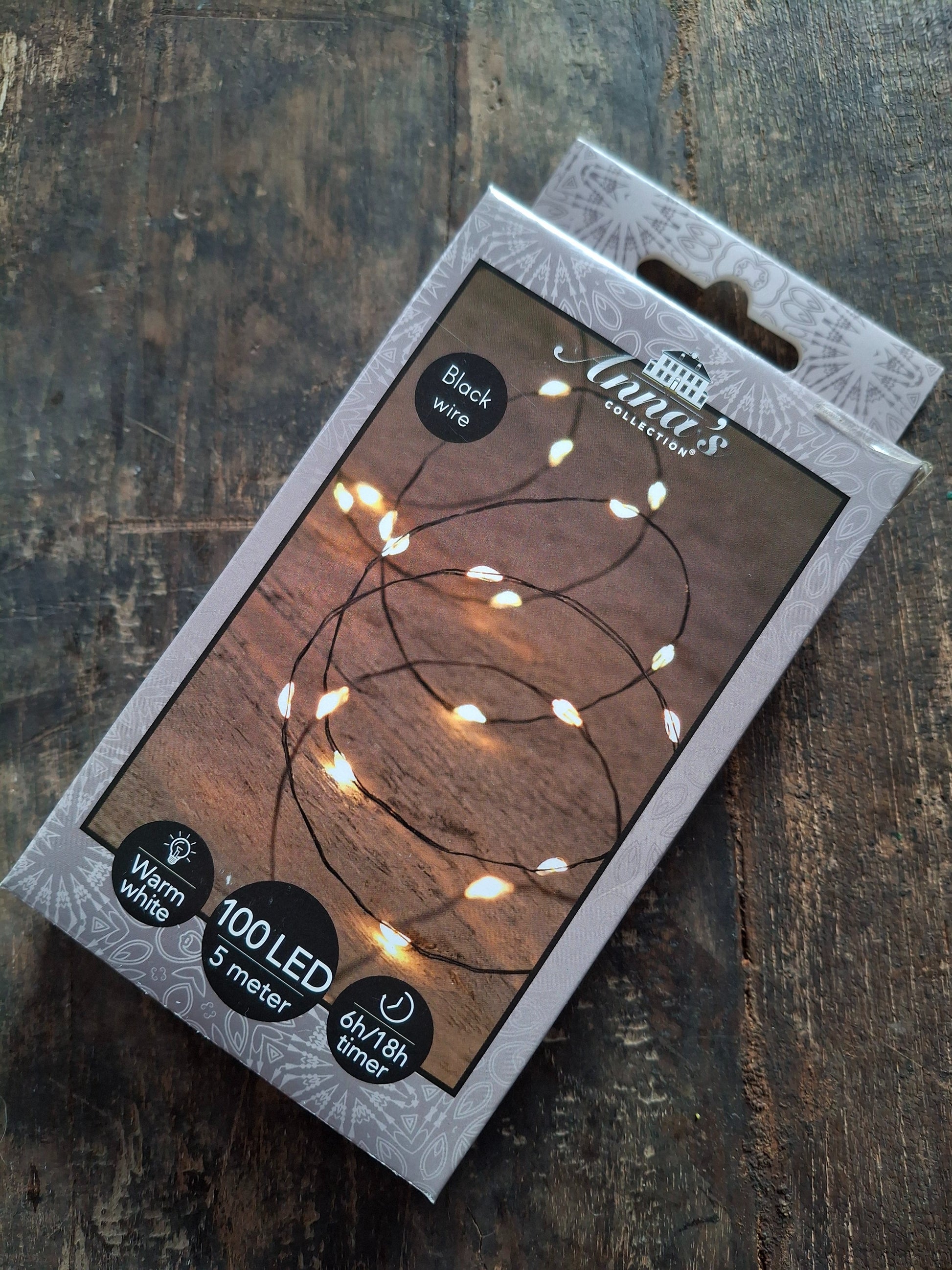 Lichtsnoer 100 led zwart draad