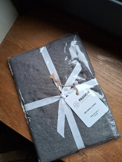 Linnen kussenhoes Malaga donker grijs 40x60cm