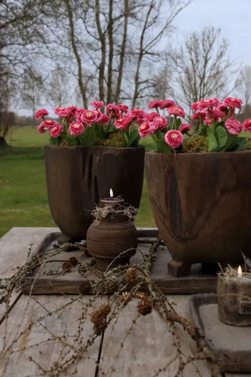 Madeliefje kunstbloem roze - 24 cm