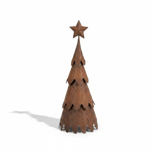 Metalen nobilis kerstboom met ster - 19x43 cm